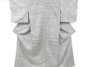 アンティーク　格子模様織り出し手織り紬単衣着物